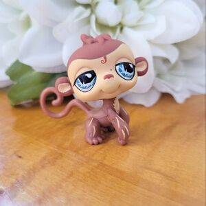Littlest Pet Shop LPS #485 Monkey Brown Blue Eyes 2007